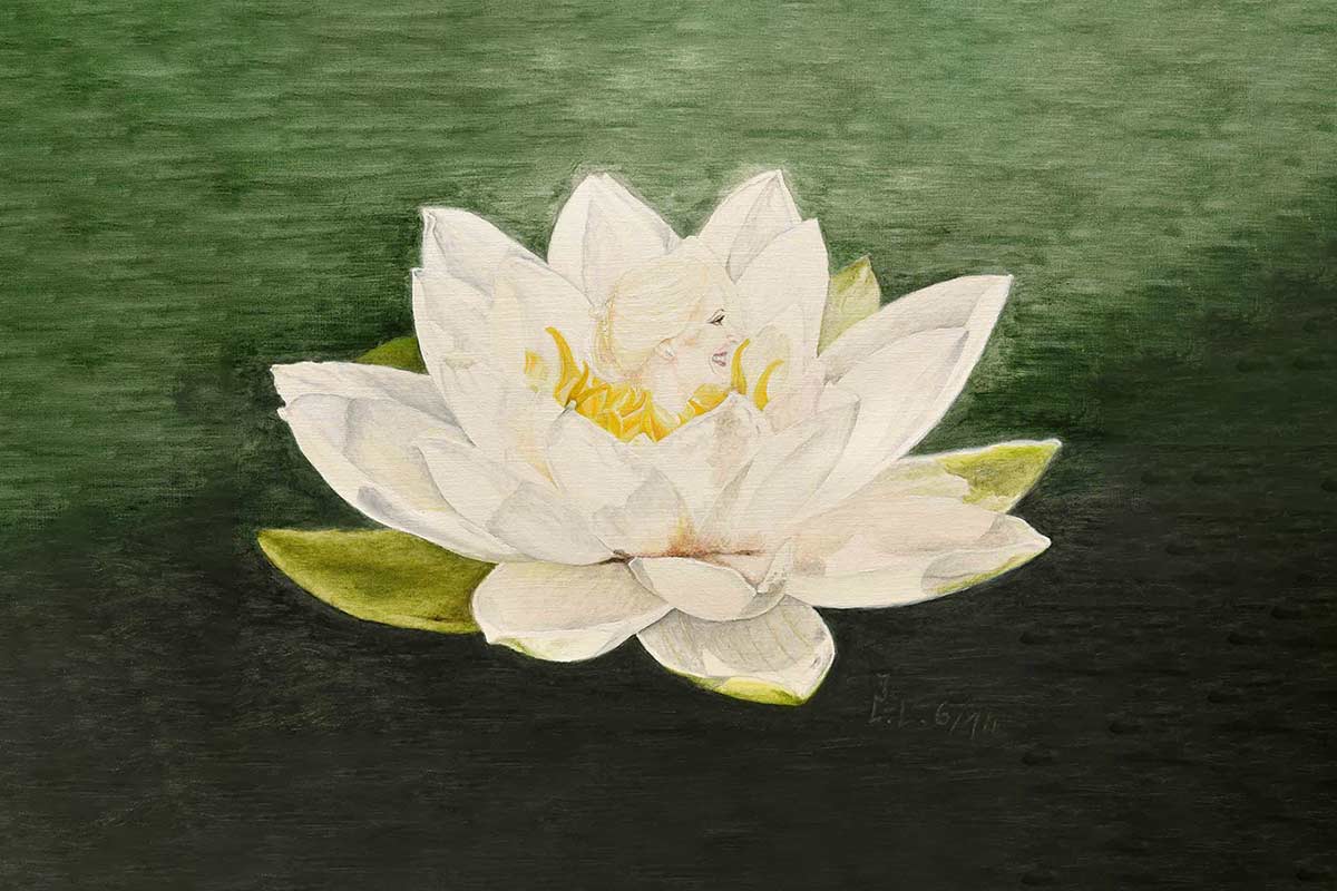 Lotus mit Blick in eine freudige Zukunft